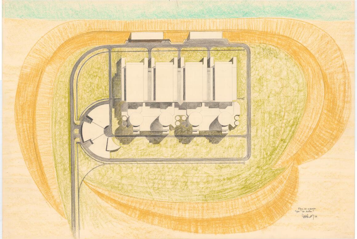 Exploratory Studies for Nuclear Power Plants, 1970-1980, Claude Parent<br> © Fonds Parent, Claude (1923 – 2016)	