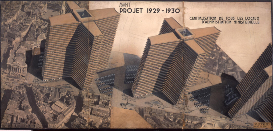 Sta. Jasinski / Projet de centralisation de l'administration ministérielle, Bruxelles. 1929-1930<br> © CIVA Collections Brussels	