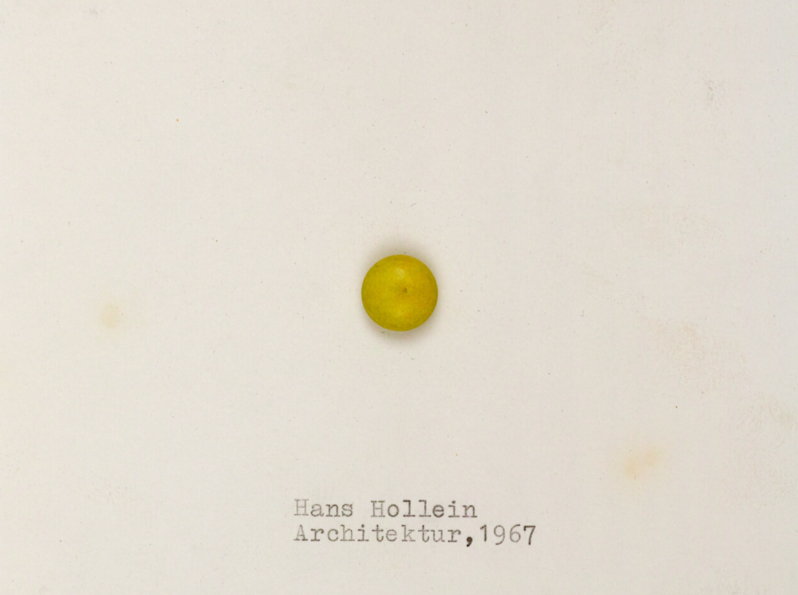 Hans Hollein, Non-physical environment. Architektur, 1967 (detail). Private archive Hollein. Photo: Roland Krauss.<br>	