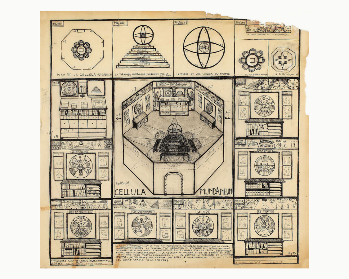 Paul Otlet, Cellula Mundaneum<br> © Collections de la Fédération Wallonie Bruxelles