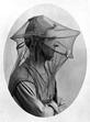 Mosquito headnet with a cap, modelled by a man in profile smoking a pipe, 1902/1918. Wellcome Collection, London.